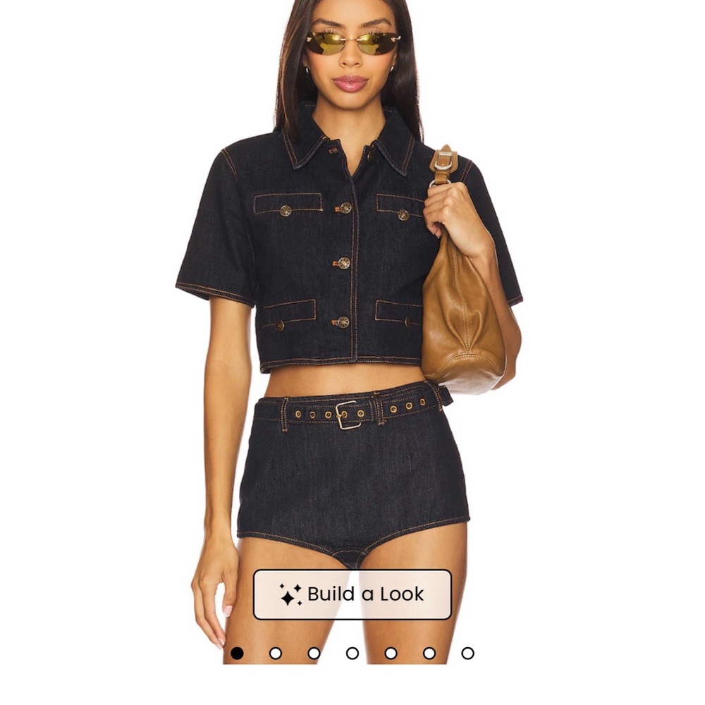 Stylish Black Denim Two-Piece Set | LIONESS